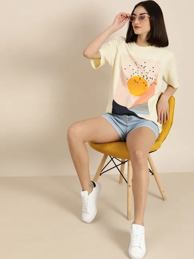[sku01353] Playera oversize color crema