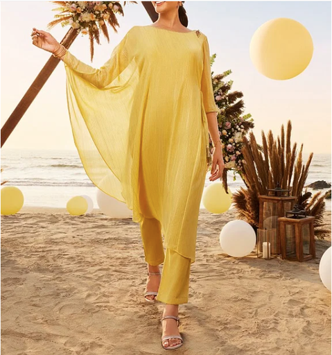 [sku01362] Kurta asimétrica con forro y pantalones